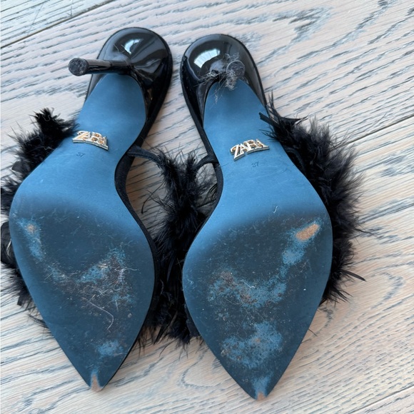 Zara Black Feather Heels - Picture 7 of 7